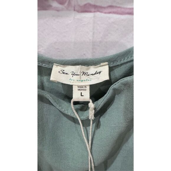 See you Monday green dress size large flowy beach vacation - Picture 5 of 9